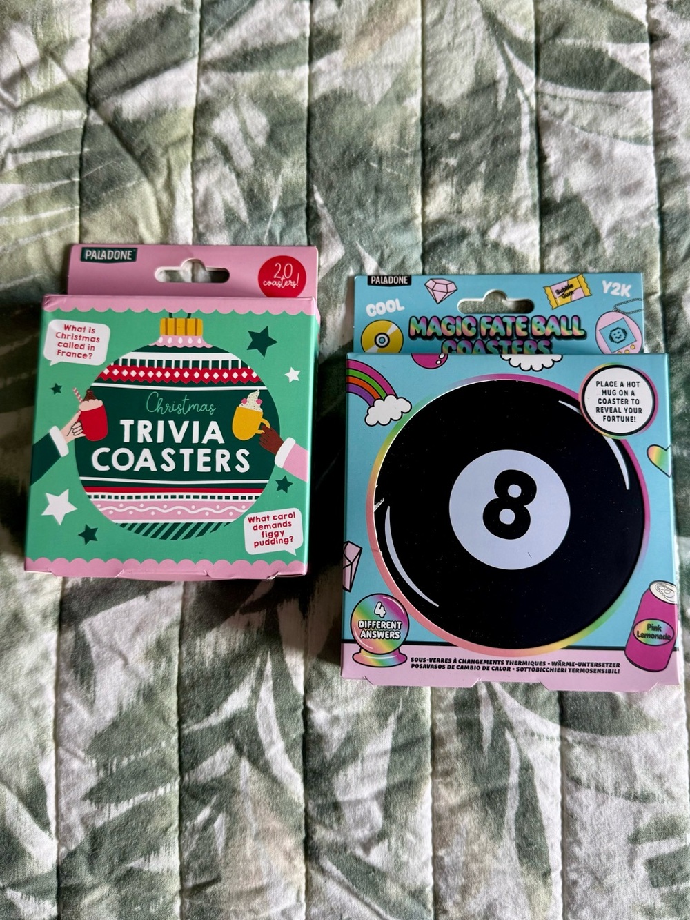 Paladone Bundle of Christmas Trivia & Magic 8 Ball Coasters- Brand New